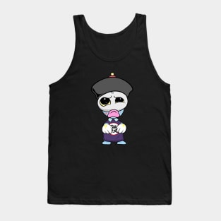 Dope cute skull ghost character illustration Tank Top